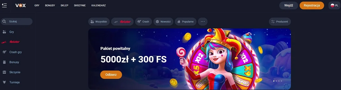 Vox Casino strona główna